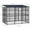 Outdoor Dog Kennel with Roof Steel 59.5 ftÂ¬â‰¤