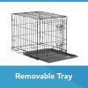 Double-Door Foldable Metal Wire Dog Crate with Divider and Tray, X-Large, 42"