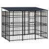 Outdoor Dog Kennel with Roof Steel 59.5 ftÂ¬â‰¤