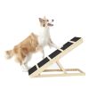 Tall Adjustable Pet Ramp; Folding Portable Wooden Dog Cat Ramp; Non-Slip Paw Traction Surface Dog Step for Car; SUV; Bed; Couch; Adjustable Height fro