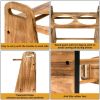 Dog Bowls Elevated 3 Heights 4in 8in 13in Rustic Wood Elevated Dog Cat Dishes with Double Dog Food Bowls Stand Raised Pet Feeder