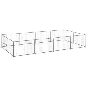 Dog Kennel Silver 86.1 ftÂ¬â‰¤ Steel (Color: Silver)