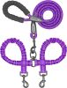 Dual Dog Leash; Double Dog Leash; 360 Swivel No Tangle Walking Leash; Shock Absorbing Bungee for Two Dogs